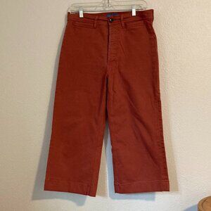 M.i.h Jeans Caron Cropped Wide Leg Jeans in Clay Red L